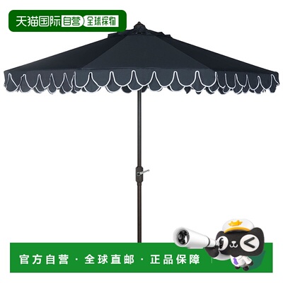 自营safaviehElegant Valance 9Ft Auto Tilt Umbrella - 海军蓝/