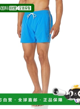 自营 HUGO BOSS 男式标准标志性条纹泳裤 Pitstop 蓝色 - 蓝色 美