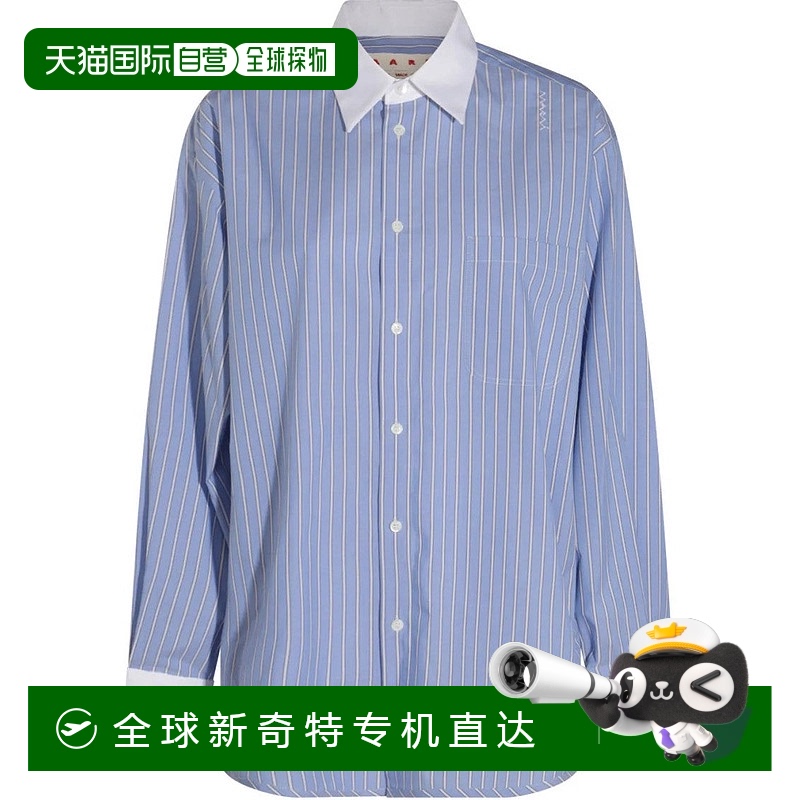 自营marni条纹府绸衬衫-蓝色 【美国奥莱】直发
