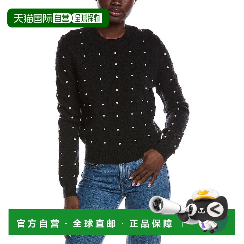 自营Nanette Nanette Lepore Pointelle Pearl Sweater - black