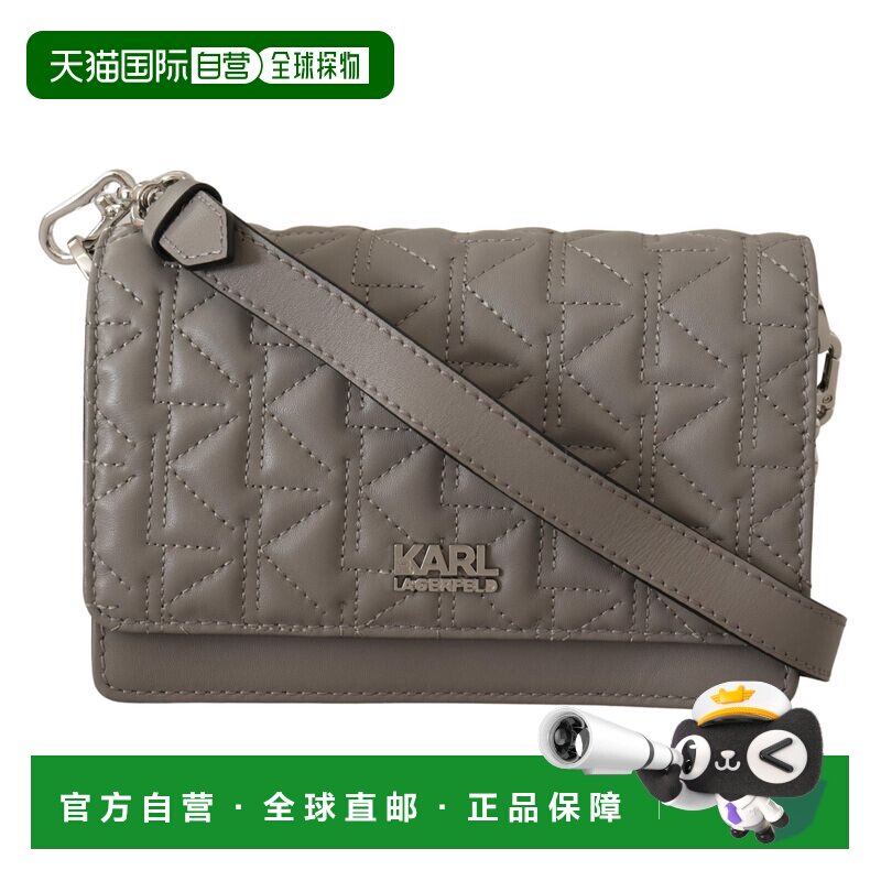 自营Karl Lagerfeld  Leather Crossbody Women's Bag - grey 美图片