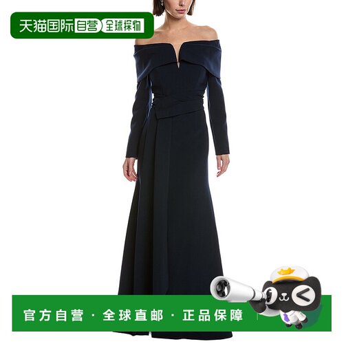自营Carla Ruiz Off-The-Shoulder Maxi Dress - blue 美国奥莱直