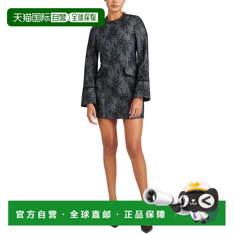 自营cinq a sept五到七系带Reina连衣裙-蓝色 美国奥莱直发