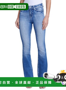 自营L'AGENCE Selma高腰时尚婴儿靴牛仔裤-蓝色 美国奥莱直发