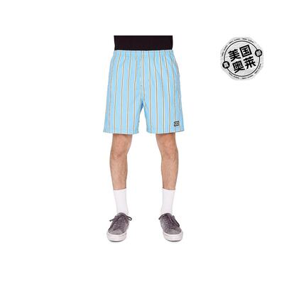 obeyMens Striped Cotton Casual Shorts - stripe blue 【美国奥