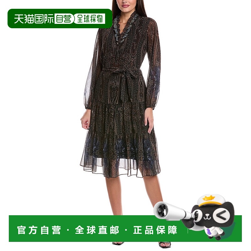 自营Kobi Halperin Verana印花连衣裙-黑色 美国奥莱直发