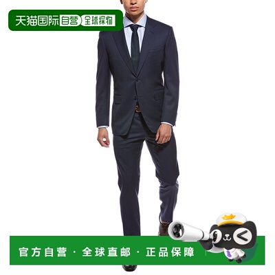 自营Canali 2pc Wool Suit - blue 美国奥莱直发