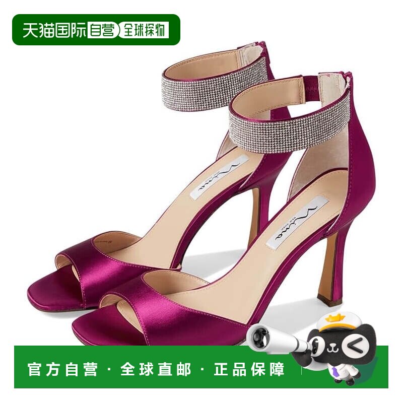 自营Nina Dezzie女式葡萄酒水钻装饰脚踝带JOBB804-紫色 美国奥莱