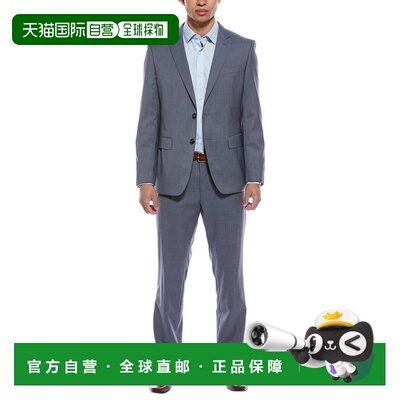 自营Hugo Boss 2pc Wool Suit with Flat Front Pant - blue 美国