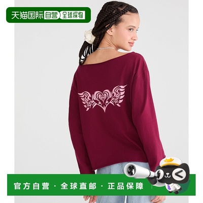 自营Aeropostale Long Sleeve Heart Off-The-Shoulder Vintage F