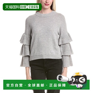 自营Autumn Cashmere Tiered Ruffle Sleeve Cashmere Sweater -
