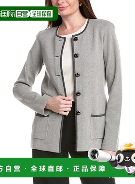 自营St. John Crewneck Spectator Jacket - grey 美国奥莱直发