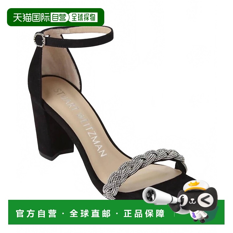 自营stuart weitzman女式Nearlynude Highshine凉鞋,黑色 美国奥