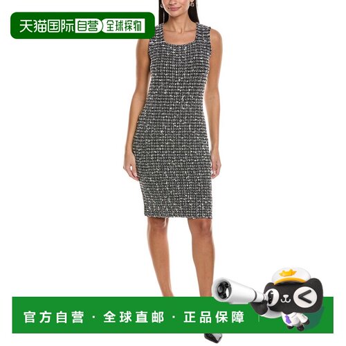 自营St. John Donna Wool-Blend Sheath Dress - black 美国奥莱