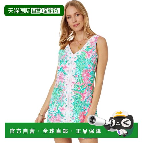 自营Lilly Pulitzer Ronnie连体衣女蓝色Flroal侧开叉无袖GBO507-
