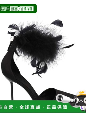 自营paris texasLidia Feather Pumps - black 美国奥莱直发单鞋