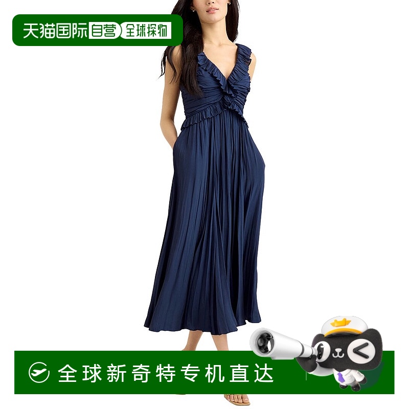 自營 cinq a sept五七Calloway連衣裙-藍色 【美國奧萊】直發(fā)
