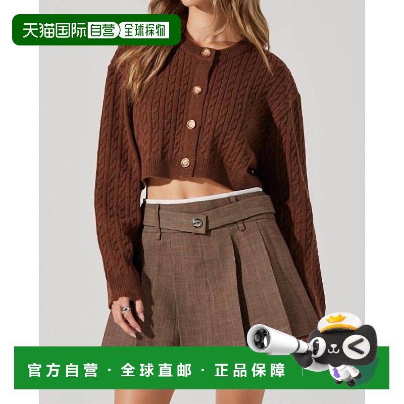 自营astr the label棕色Sebille毛衣 美国奥莱直发