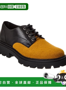 自营tod'sTOD的毛毡和皮革德比-黑色 美国奥莱直发厚底鞋德比鞋