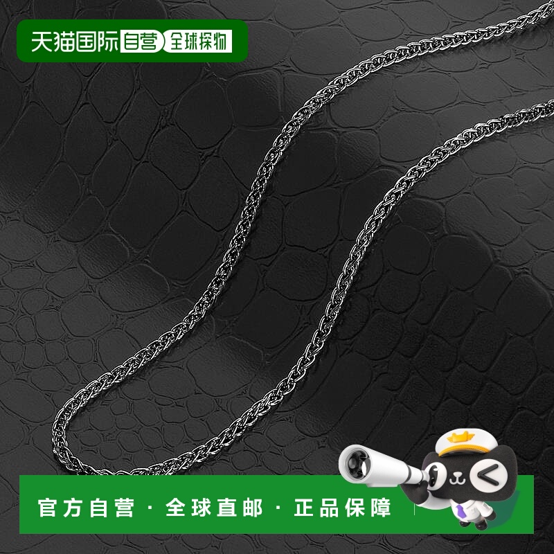 自营 Crucible Los Angeles 镀黑抛光不锈钢 3 毫米 Spiga 小麦链