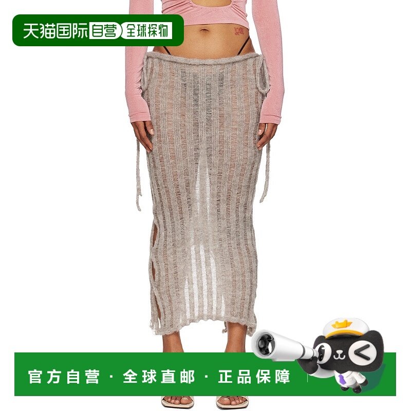 1h可退 香港直邮潮奢 TYRELL 女士 独家发售驼色半身裙 KnitSkirt