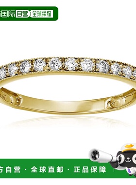 自营 vir jewels1/4 克拉钻石结婚戒指，带锯状滚边 14K 白金或黄