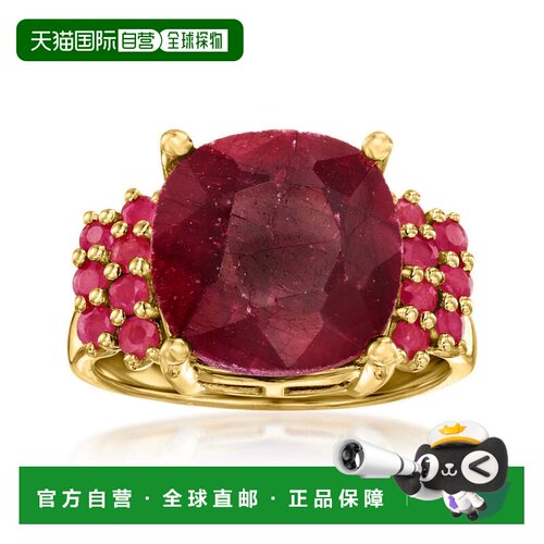 自营Ross-Simons Ruby Ring in 18kt Gold Over Sterling - red