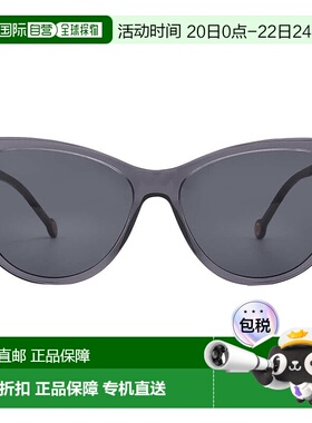 自营Carolina Herrera Grey Cat Eye Ladies Sunglasses HER 0141