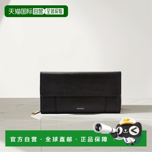 自营Fossil 女士 Jori RFID 皮革翻盖手拿包 - 黑色 【美国奥莱】