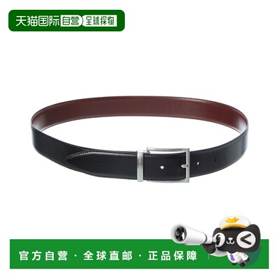 自营Bruno Magli Marco Reversible Leather Belt - black 美国奥