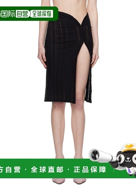 1h可退 香港直邮潮奢 Jade Cropper 女士 独家发售黑色钩眼扣半身