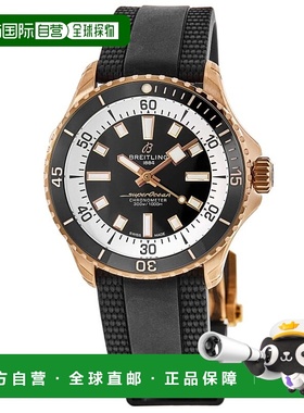 自营Breitling Superocean Automatic 42 Black Dial 18K Rose Go