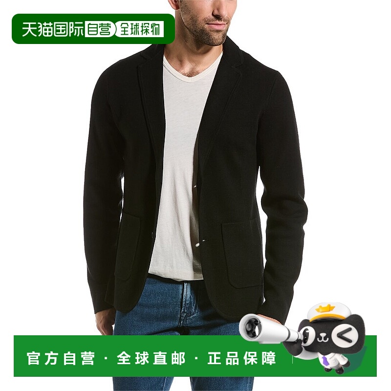 自营Bruno Magli Merino Wool Cardigan - black 美国奥莱直发