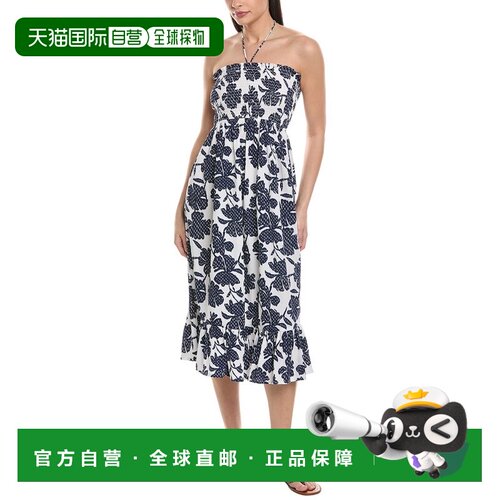 自营Echo Ikat花卉Luna连衣裙-白色吊带 美国直发奥莱性感