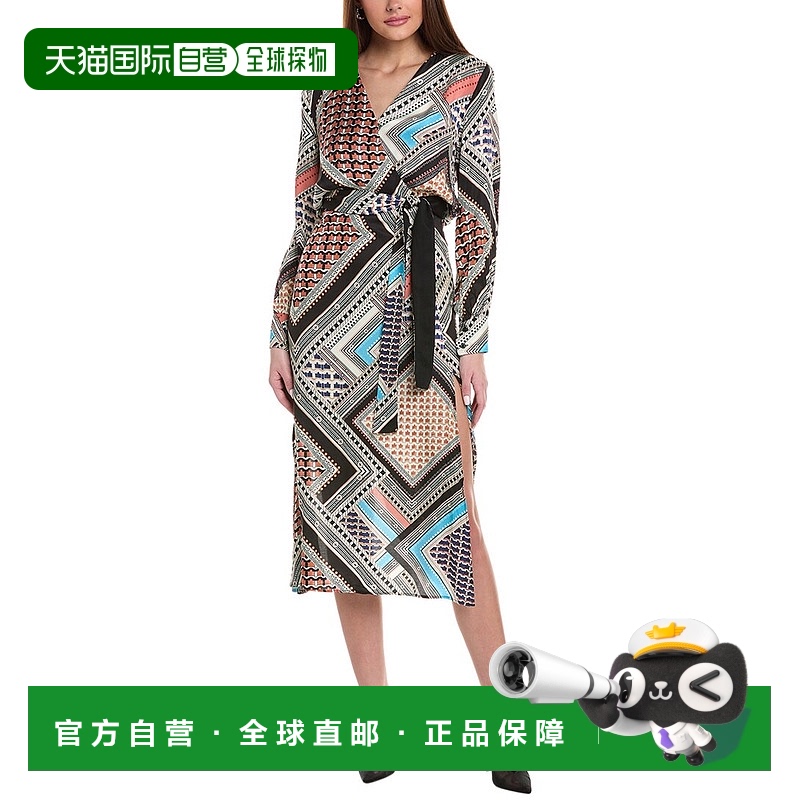 自营 Reiss Alegra围巾印花迷笛连衣裙-粉红色 美国奥莱直发