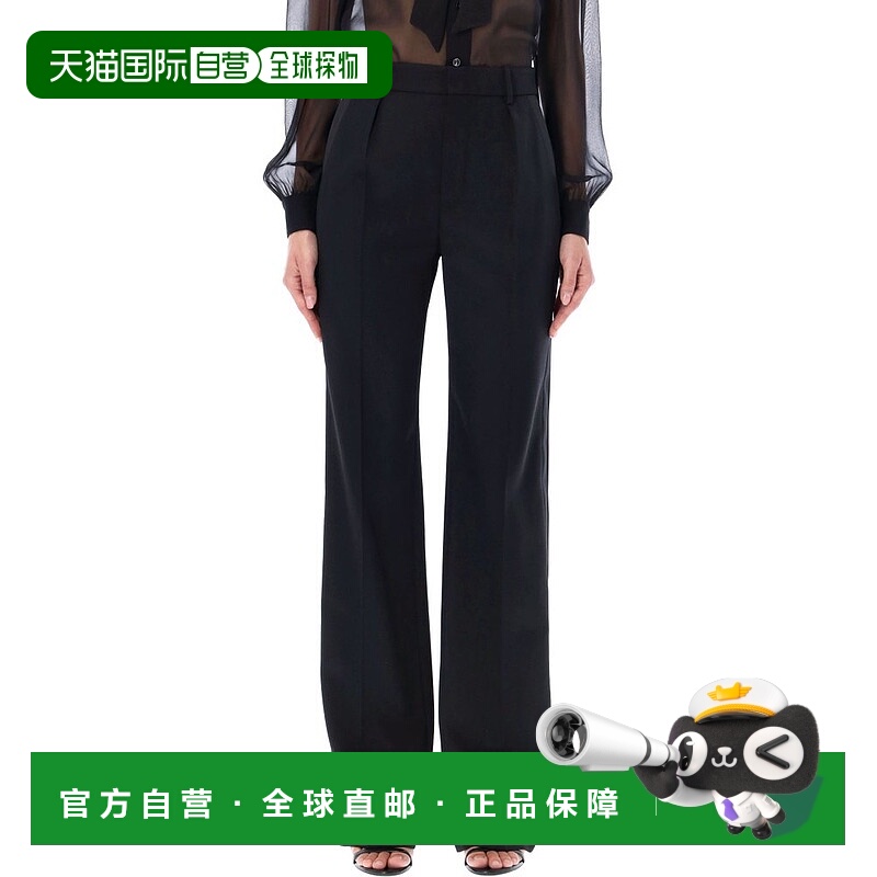 1h可退 香港直邮潮奢 Saint Laurent 圣罗兰 女士 徽标正装裤 718
