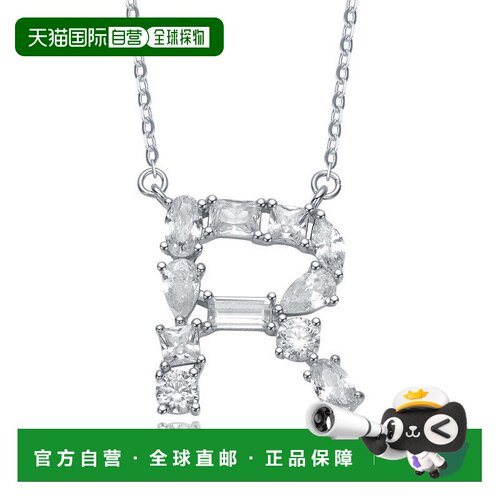 自营geneviveSterling Silver White Gold Plated with Clear Cub