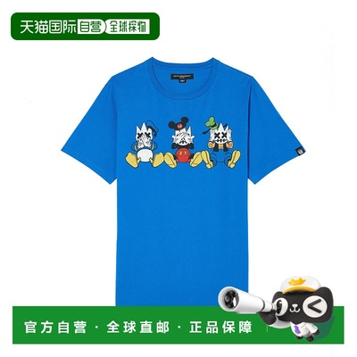 自营 cult of individualitySS圆领T恤-看，说，听没有邪恶-蓝色