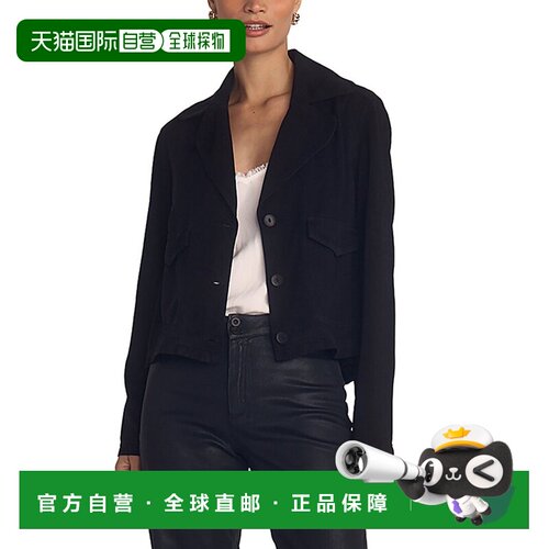 自营Bella Dahl Utility作物Trench夹克-黑色 美国奥莱直发