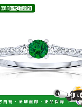 自营GENEVIVE 纯银祖母绿立方氧化锆订婚戒指 绿色 美国奥莱直发