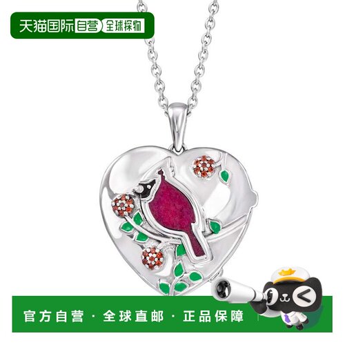自营Ross-Simons Ruby and . Garnet Cardinal Floral Locket Nec
