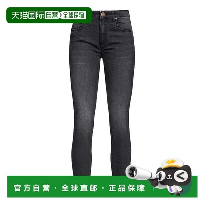 自营PINKO棉质牛仔裤和女式长裤-黑色 美国奥莱直发