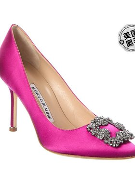 自营 Manolo Blahnik Which 90 缎面高跟鞋 - 粉色 美国奥莱直发