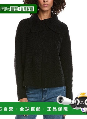 自营InCashmere Mix Cable Stitch Overlap Wool-Blend Cardigan