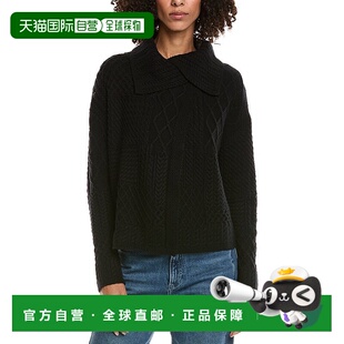 自营InCashmere Mix Cable Stitch Overlap Wool-Blend Cardigan