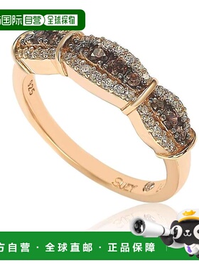 自营 Suzy Levian Brown & White Cubic Zirconia in Rose 925 纯