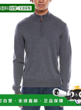 自营Mette Merino Wool 1/4-Zip Mock Neck Sweater - grey 美国