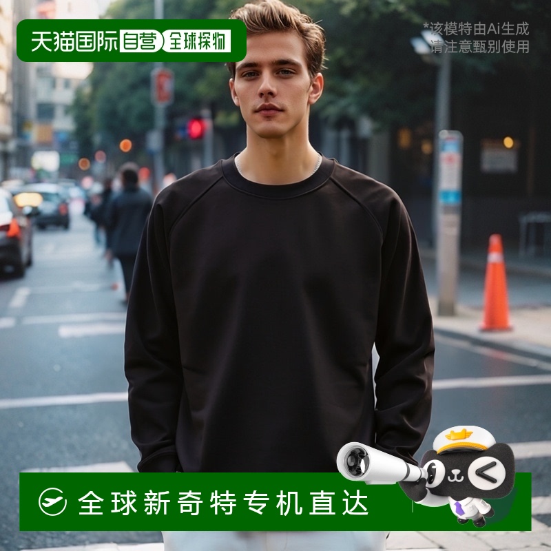 自营 opening ceremony黑色棉质空白插肩卫衣 - 图案 美国奥莱直