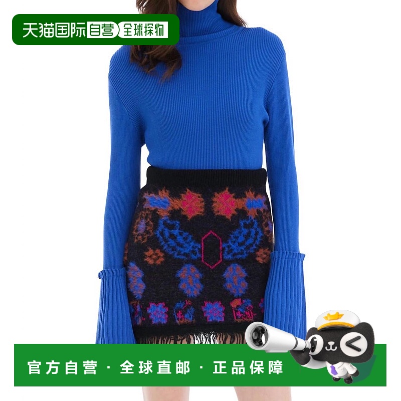 自营 allison蓝-蓝色雅艾尔流苏裙 美国奥莱直发服饰半身裙a字裙