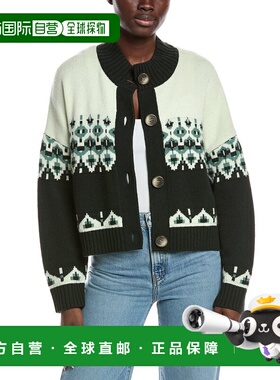 自营electric & rose电动玫瑰鲁迪羊毛混纺开衫-白色 美国奥莱直